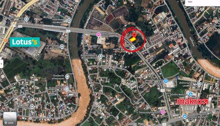 ที่ดินติดถนนใหญ่ใกล้ Lotus Makro ตำบลวัดจันทร์ เมืองพิษณุโลก รูปที่ 2
