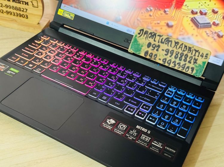 Acer Nitro Gaming Ryzen5 Series5 การ์ดจอแยก Nvidia GTX1650 ,Ram 8G , M.2 Pcle 512G จอ15.6" 144Hz คีย์บอร์ดไฟ RGB  รูปที่ 4
