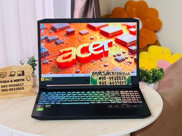 Acer Nitro Gaming Ryzen5 Series5 การ์ดจอแยก Nvidia GTX1650 ,Ram 8G , M.2 Pcle 512G จอ15.6" 144Hz คีย์บอร์ดไฟ RGB 