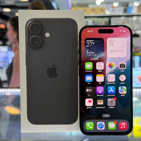 128 GB iPhone16 128GB สีดำ เครื่องศูนย์ สภาพสวยมากๆ สุขภาพแบต99 เครื่องใช้งานดีเยี่ยม ครบยกกล่อง🥰🥰