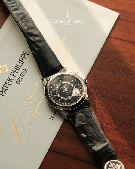New Patek Calatrava 6006G-001 Black sunburst dial Black leather strap 2018 39mm. Fullset  รูปที่ 3