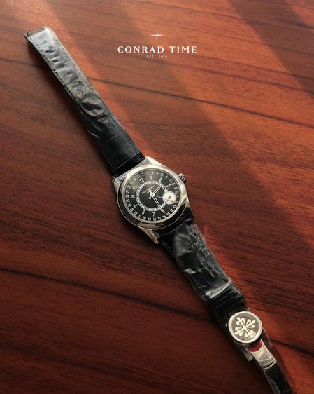 New Patek Calatrava 6006G-001 Black sunburst dial Black leather strap 2018 39mm. Fullset  รูปที่ 2