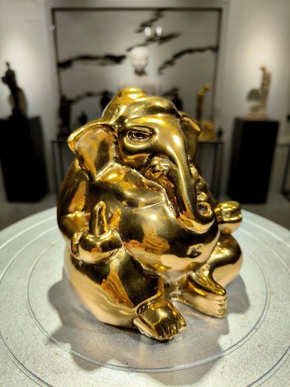 รูปหล่อ พระพิฆเนศ วรมุทรา ปางนั่งประทานพร พิมพ์โบราณ หน้าตัก 5 นิ้ว รูปที่ 6