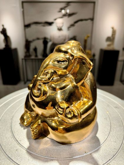 รูปหล่อ พระพิฆเนศ วรมุทรา ปางนั่งประทานพร พิมพ์โบราณ หน้าตัก 5 นิ้ว รูปที่ 2