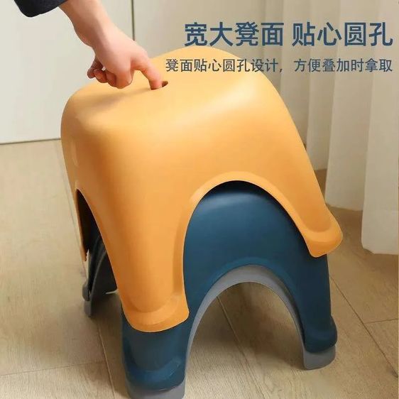 Plastic Anti Slip Small Stool For Showering, Household Use- Short Toiletries Footstool Children รูปที่ 4