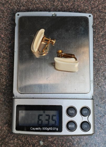 ต่างหูหนีบวัสดุธรรมชาติแท้ งานเก่า งานนอก ราคาน่ารักครับ รูปที่ 6