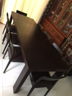  ITALIAN POLIFORM DINING TABLE 8 LEATHER CHAIRS รูปที่ 4