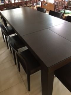  ITALIAN POLIFORM DINING TABLE 8 LEATHER CHAIRS รูปที่ 6