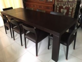  ITALIAN POLIFORM DINING TABLE 8 LEATHER CHAIRS รูปที่ 3
