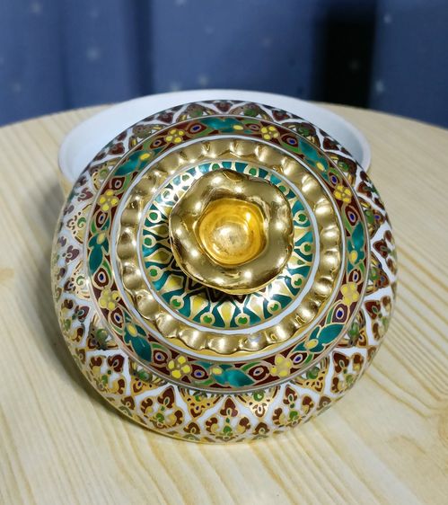 💟 โถเบญจรงค์ สูง 9 ซม. รูปที่ 2