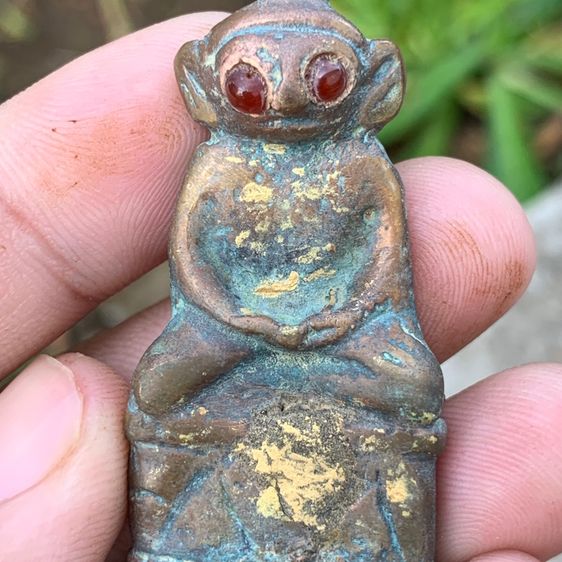 พระงั่งเขมรตาแดง เนื้อทองแดงเถื่อน รูปที่ 7