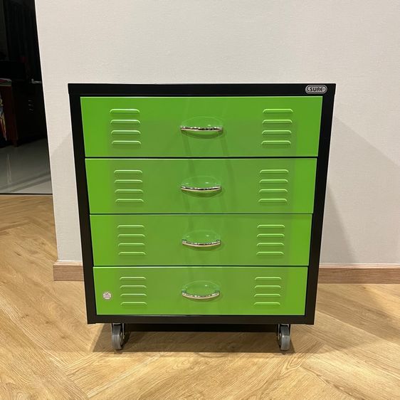 ตู้เหล็ก Sure ล้อเลื่อน 4 ลิ้นชัก สีเขียวเหนี่ยวทรัพย์ รูปที่ 6