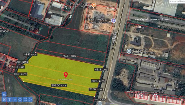 ขายที่ดิน 14 ไร่ ติดถนนพหลโยธิน เยื้องโรงพยาบาลศูนย์การแพทย์มหาวิทยาลัยแม่ฟ้าหลวง ต.นางแล อ.เมืองชียงราย