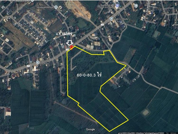 ขายที่ดินเนื้อที่ 60 ไร่กว่า ติดถนน 1173 บ้านไชยปราการ ต.เวียงชัย อ.เวียงชัย จ.เชียงราย