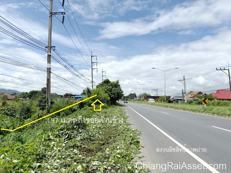 ขายที่ดินติดถนนพหลโยธิน 16 ไร่กว่า  ใกล้ ม.แม่ฟ้าหลวง ต.ท่าสุด อ.เมืองเชียงราย