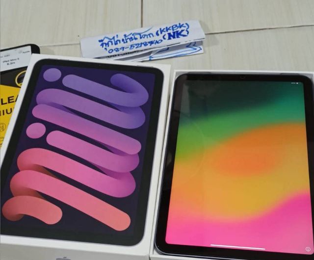 Apple 64 GB ส่งต่อครับ iPad Mini 6 ความจุ 64GBTH Wifi สี Purple สีม่วงสวย เครื่องเก่าของลูกสาว พอดี อัพใช้ รุ่นใหม่เลยปล่อยเครื่องเก่าครับ