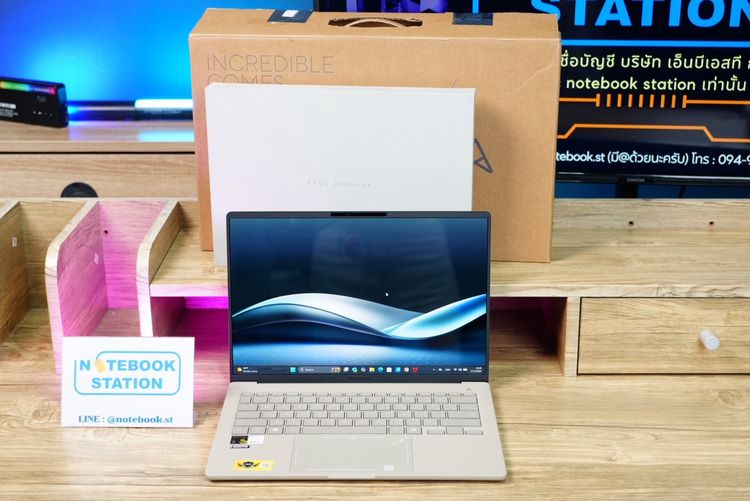 วินโดว์ ใช่ (ของใหม่)Asus Zenbook A14 Snapdragon X Elite X1E-78-100 Ram32 SSD1TB จอ14 WUXGA OLED สเปคสูง ฟังก์ชั่นจัดเต็ม เครื่องสวยดีไซน์บางเบา พร้อมปร