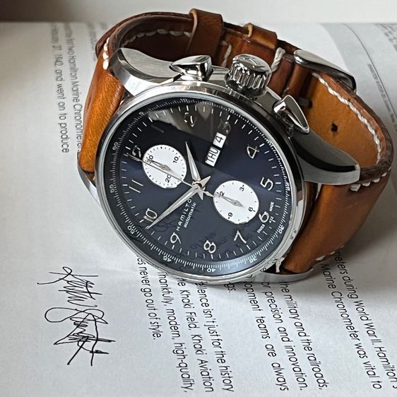 รับเทรด Hamilton Maestro Automatic Chronograph 2024 กล่องใบครบ สภาพ95 รูปที่ 5