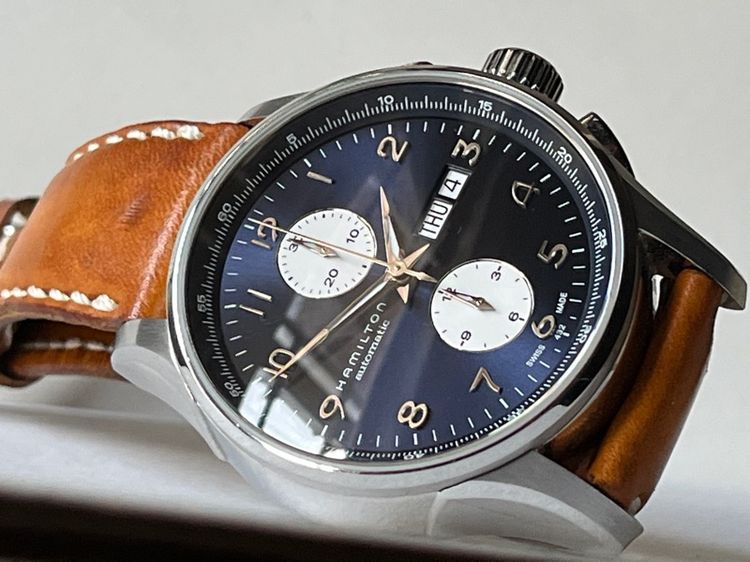 รับเทรด Hamilton Maestro Automatic Chronograph 2024 กล่องใบครบ สภาพ95 รูปที่ 3