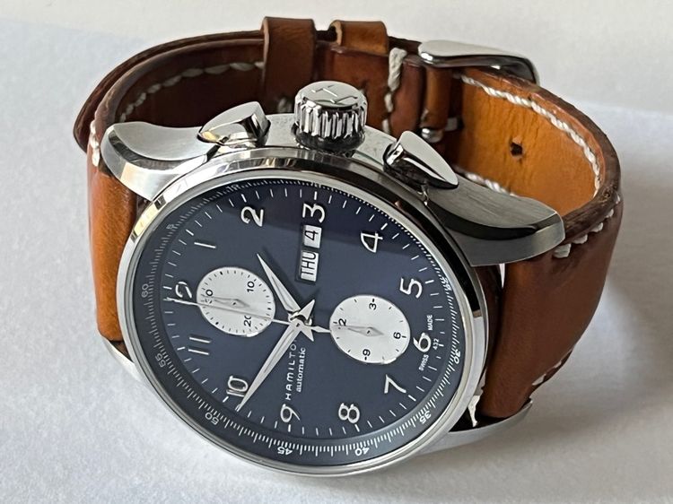 รับเทรด Hamilton Maestro Automatic Chronograph 2024 กล่องใบครบ สภาพ95 รูปที่ 2