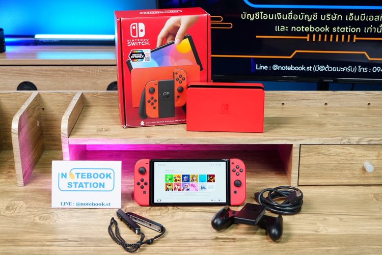 เครื่องเกมคอนโซล (Mario Red Edition) รุ่น Nintendo Switch OLED อุปกรณ์ครบกล่อง ขายเพียง 7,990.- เครื่องพร้อมใช้งาน