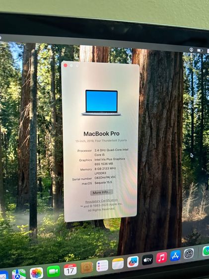 MacBook Pro 13 inch corei5 2019 (touch bar) 3 thunderbolt ram 8 rom 256 รูปที่ 9
