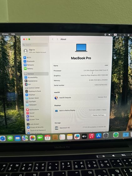 MacBook Pro 13 inch corei5 2019 (touch bar) 3 thunderbolt ram 8 rom 256 รูปที่ 10