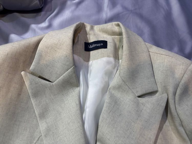 Used malimays blazer (น้ำตาล) freesize ใส่ครั้งเดียวไม่มีตำหนิ  รูปที่ 4