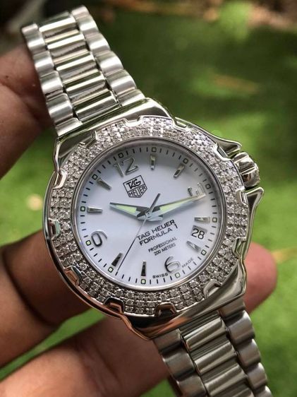 ขาว Tag Heuer F1 Quartz Glamour Diamond Bezel  White Dail WAC1215🇨🇭🇨🇭