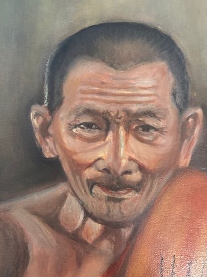 ภาพวาดสีน้ำมัน หลวงพ่อคูณ ปริสุทโธ ขนาด50ซม.x40ซม. และหลวงปู่ศิลา ขนาด60ซม.x40 รูปที่ 4