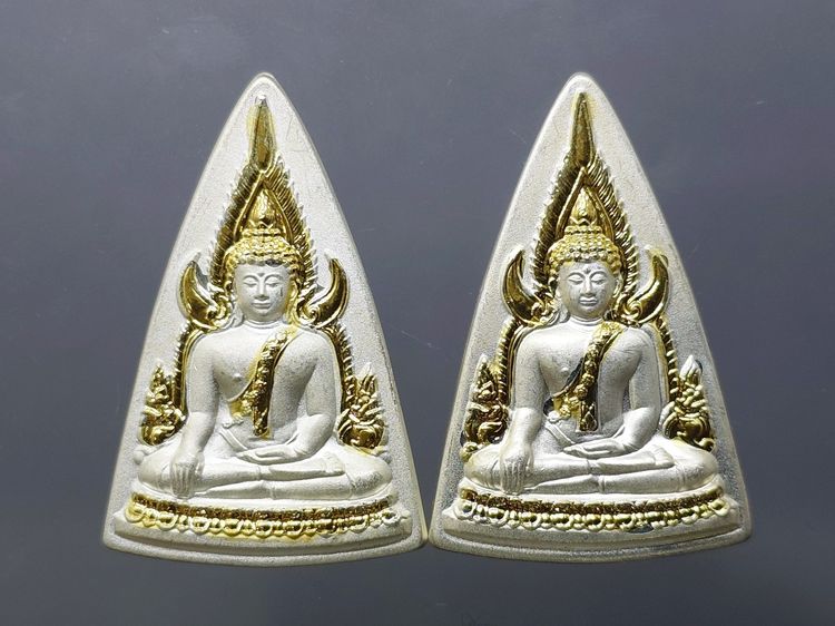 พระพุทธชินราช เหรียญพ่อ-เหรียญแม่ เนื้อกะไหล่เงิน หน้ากะไหล่ทอง ชุด 2 เหรียญ วัดสุทัศนเทพวราราม ปี 2550 พร้อมกล่องเดิม รูปที่ 4