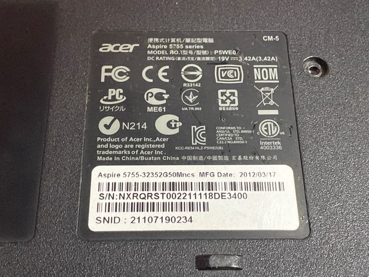 Acer aspire 5755 i7-2630QM ชำระปลายทางได้ รูปที่ 8