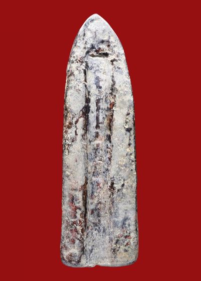 มรดกบรรพบุรุษ สนิมไขแดงลูกหว้า พระบ้าน พระร่วงยืนหลังรางปืน กรุวัดพระศรีมหาธาตุ ลพบุรี  ขึ้นไข แตกใยแมงมุม สวย รูปที่ 2