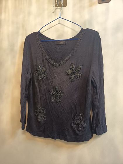 เสื้อแขนยาวสีดำผ้านุ่ม2 ตัว รูปที่ 12