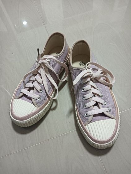 รองเท้าผ้าใบสีม่วงพาสเทล ไซต์35 รูปที่ 3