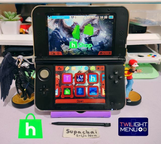 3ds LL monster hunter 4g edition 64g ลงเกมเยอะ โหลดเกมฟรี 