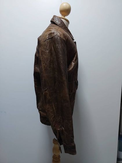 เสื้อแจ็คเก็ตหนังสีน้ำตาลลายกระดำ DURANTE EXCELLENT SIZE M หนังแกะนิ่มมากสวมใส่สบาย ดีไซน์สวย รูปที่ 4