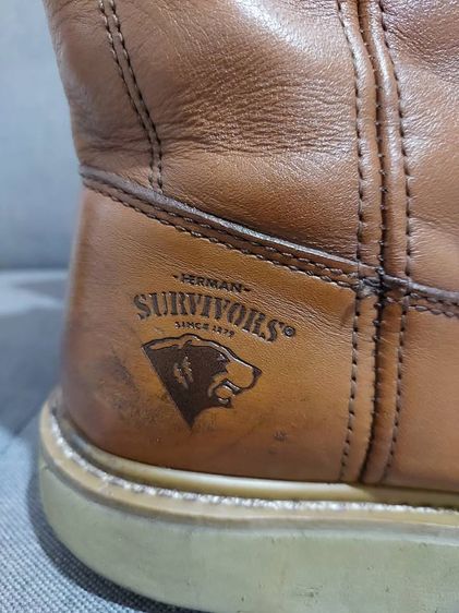 รองเท้าบู้ท HERMAN SURVIVORS MADE IN CHINA SIZE 9 วัดจริง 27 ซม. หัวไม่เหล็กนะครับ หนังสีน้ำตาลหนา พื้นเต็ม รูปที่ 5