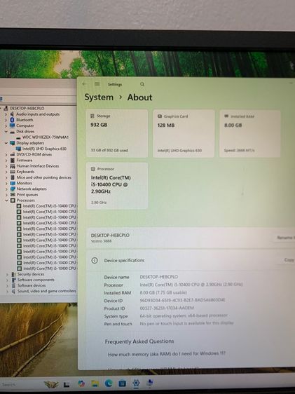 Dell Vostro 3888 core i5 gen10 แรม8 wifi บลูทูธ พร้อมใช้ รูปที่ 7