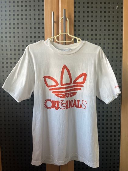 ผู้ชาย เสื้อยืดแขนสั้น Adidas Original TREFOIL สีขาว S (มือหนึ่ง)