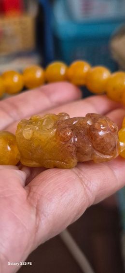 สร้อยข้อมือปี่เซี๊ยะหยกน้ำผึ้งพม่า รูปที่ 4