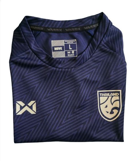 🔥แบรนด์ Warrix เสื้อฟุตบอล  เสื้อออกกำลังกาย ทีมชาติไทย สีนัำเงิน รูปที่ 4