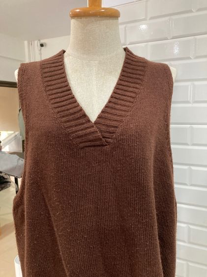 ไม่มีแขน น้ำตาล ฟรีไซส์ เสื้อไหมพรม อื่นๆ กั๋กไหมพรม size f