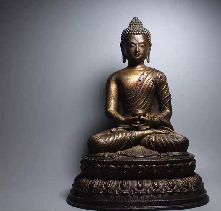 ✨พระพุทธรูปศากยมุนีทองสัมฤทธิ์โบราณจากทิเบต