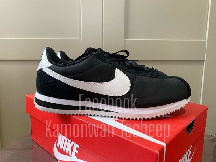 ดำ หนังสังเคราะห์ รองเท้าผ้าใบ UK 7.5 | EU 41 1/3 | US 8 Nike Cortez Black White Size 41Eu 26Cm