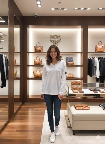 แขนยาว ขาว L เสื้อทีเชิ้ต อื่นๆ MCM แท้ อก42“