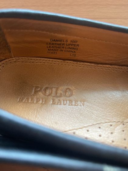 รองเท้าหนัง Loafer POLO Ralph Lauren แท้ สีดำ US 10D สภาพดี มีกล่อง รูปที่ 4