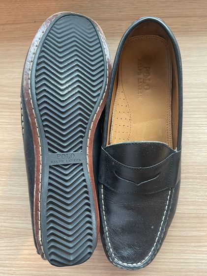 รองเท้าหนัง Loafer POLO Ralph Lauren แท้ สีดำ US 10D สภาพดี มีกล่อง รูปที่ 9