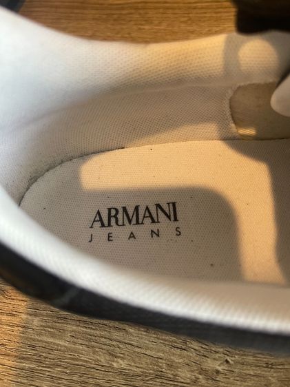 🔥 Armani Jeans รองเท้าผ้าใบหรู ผ้าใบผสมหนัง สีดำ ไซซ์ 44 รูปที่ 7