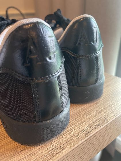 🔥 Armani Jeans รองเท้าผ้าใบหรู ผ้าใบผสมหนัง สีดำ ไซซ์ 44 รูปที่ 2